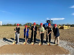 The groundbreaking ceremony included: (from left) Champaign County Economic Partnership Director Marcia Bailey; Sutphen Corp. Vice President Julie Sutphen Phelps; Sutphen President Drew Sutphen; Sutphen Urbana General Manager Todd Winnenberg; Urbana Fire Chief Dean Ortlieb; and Urbana Mayor Bill Bean. The groundbreaking ceremony included: (from left) Champaign County Economic Partnership Director Marcia Bailey; Sutphen Corp. Vice President Julie Sutphen Phelps; Sutphen President Drew Sutphen; Sutphen Urbana General Manager Todd Winnenberg; Urbana Fire Chief Dean Ortlieb; and Urbana Mayor Bill Bean.