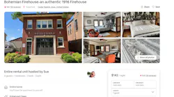The listing for the former Cedar Rapid fire station turned into an AirBNB rental.