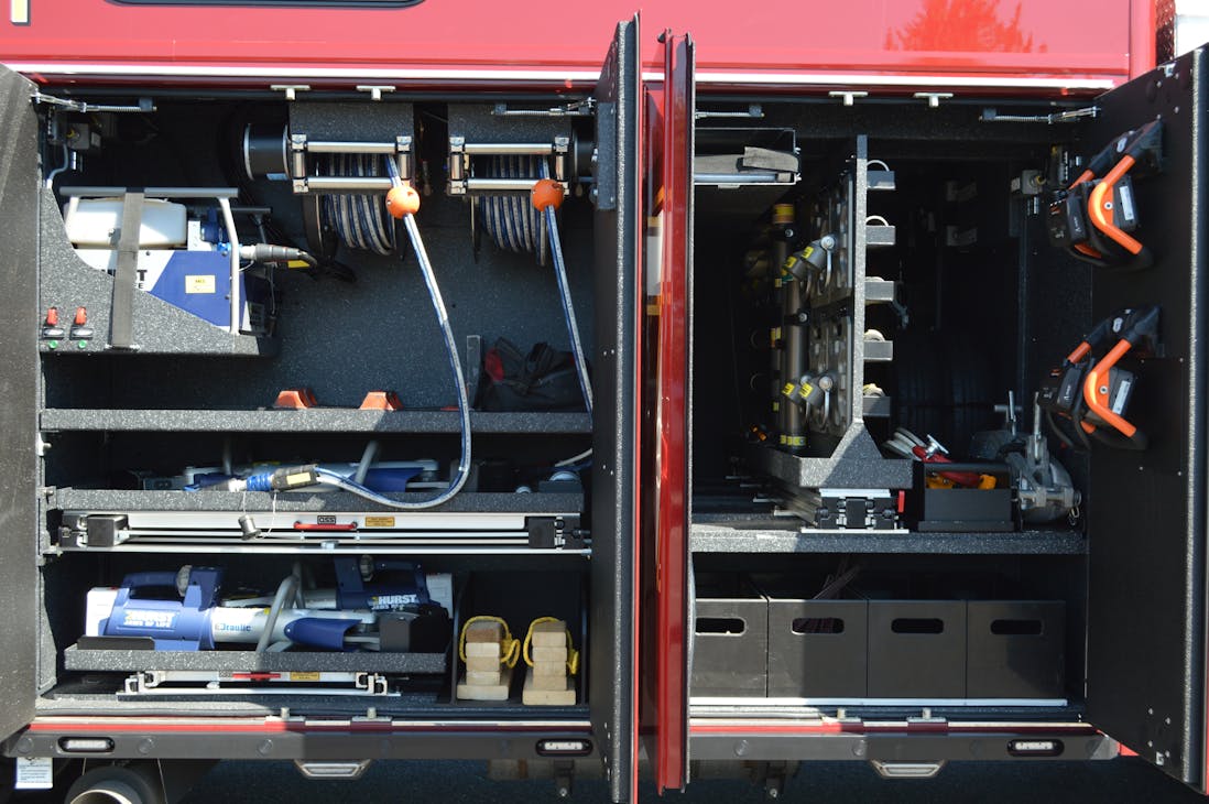 Prince George&rsquo;s County Fire/EMS Department&rsquo;s Rescue Squad 847 was designed to provide equipment storage for shoring and extrication equipment on both the left and right sides of the body, with the cab compartment outfitted with an electric cable reel, stokes basket and backboards.