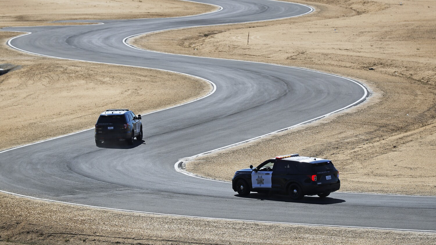Law enforcement officers practice driving skills at a sprawling new training facility in San Diego County.