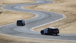 Law enforcement officers practice driving skills at a sprawling new training facility in San Diego County. Law enforcement officers practice driving skills at a sprawling new training facility in San Diego County.