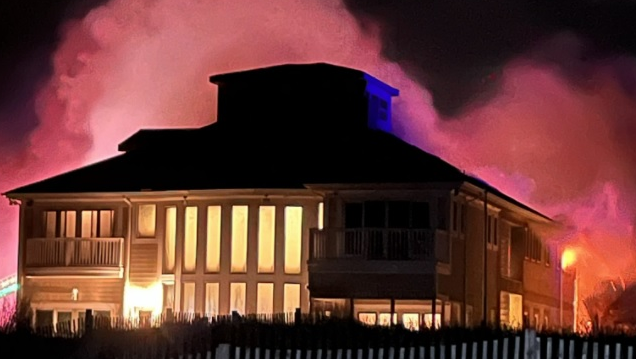 A Bethany Beach DE beachfront home suffered extensive damage in a fire.