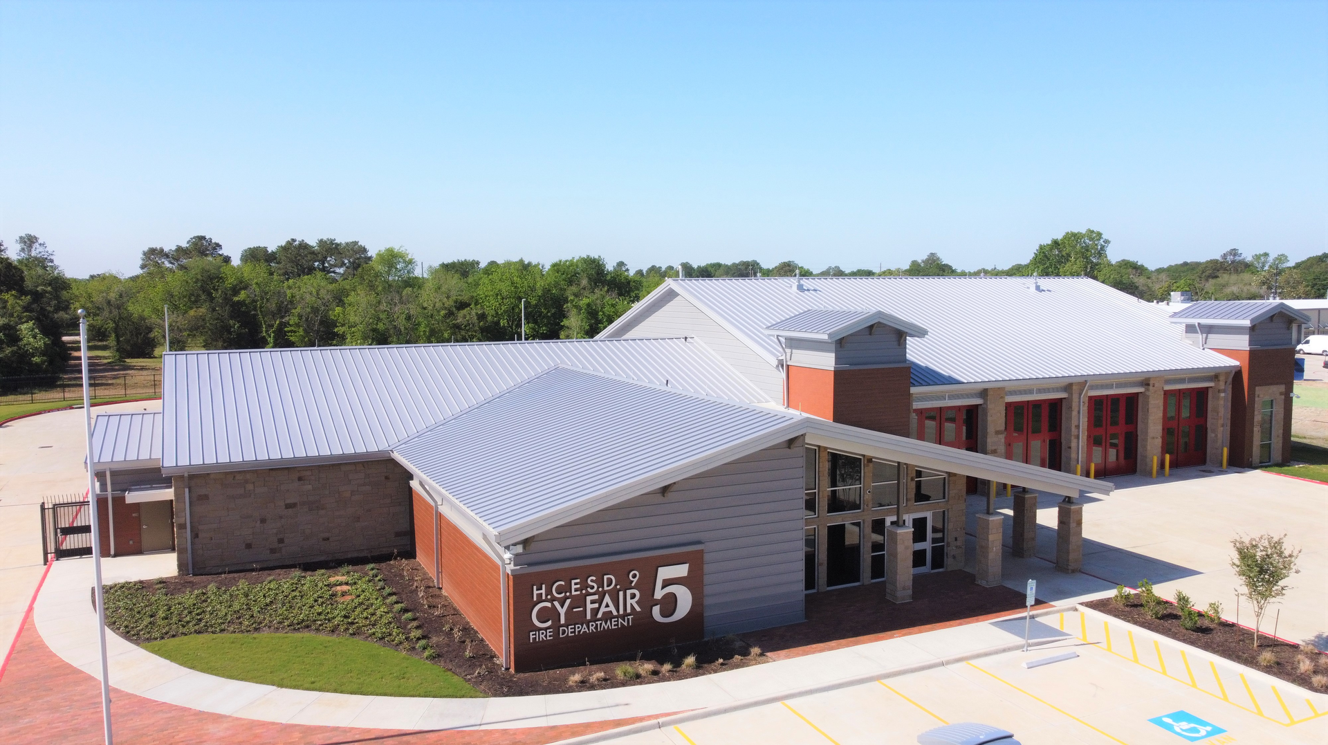 Cy-Fair Fire Station #5 in Houston, TX, received the Gold Award for the Volunteer/Combination Station category. The architect is Austin-based Martinez Architects.