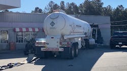 A semi carrying anhydrous ammonia crashed into a Cordova, SC, convenience store on Monday, Nov. 8, 2021. A semi carrying anhydrous ammonia crashed into a Cordova, SC, convenience store on Monday, Nov. 8, 2021.