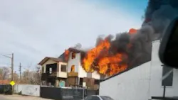 Denver firefighters battled fire in multiple buildings on Tuesday, Nov. 16, 2021.