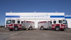 Lockheed Martin engines on display after a 2014 delivery from HME Ahrens-Fox. Lockheed Martin engines on display after a 2014 delivery from HME Ahrens-Fox.