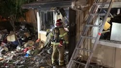 Firefighters had to navigate significant hoarder conditions before locating a deceased woman during an apartment fire in San Juan Capistrano, CA, on Tuesday, Nov. 2, 2021. Firefighters had to navigate significant hoarder conditions before locating a deceased woman during an apartment fire in San Juan Capistrano, CA, on Tuesday, Nov. 2, 2021.