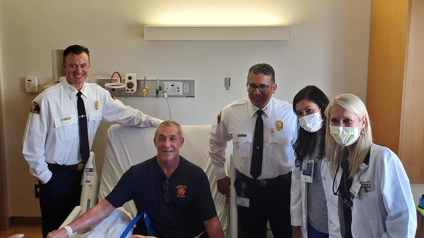 Dallas firefighter Ronald Hall being discharged from Zale Lipshy Pavilion rehabilitation center on Tuesday, Nov. 9, 2021.