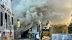 Firefighters battle a well involved fire in a Orange County, FL, honey production operation on Nov. 24, 2021. Firefighters battle a well involved fire in a Orange County, FL, honey production operation on Nov. 24, 2021.