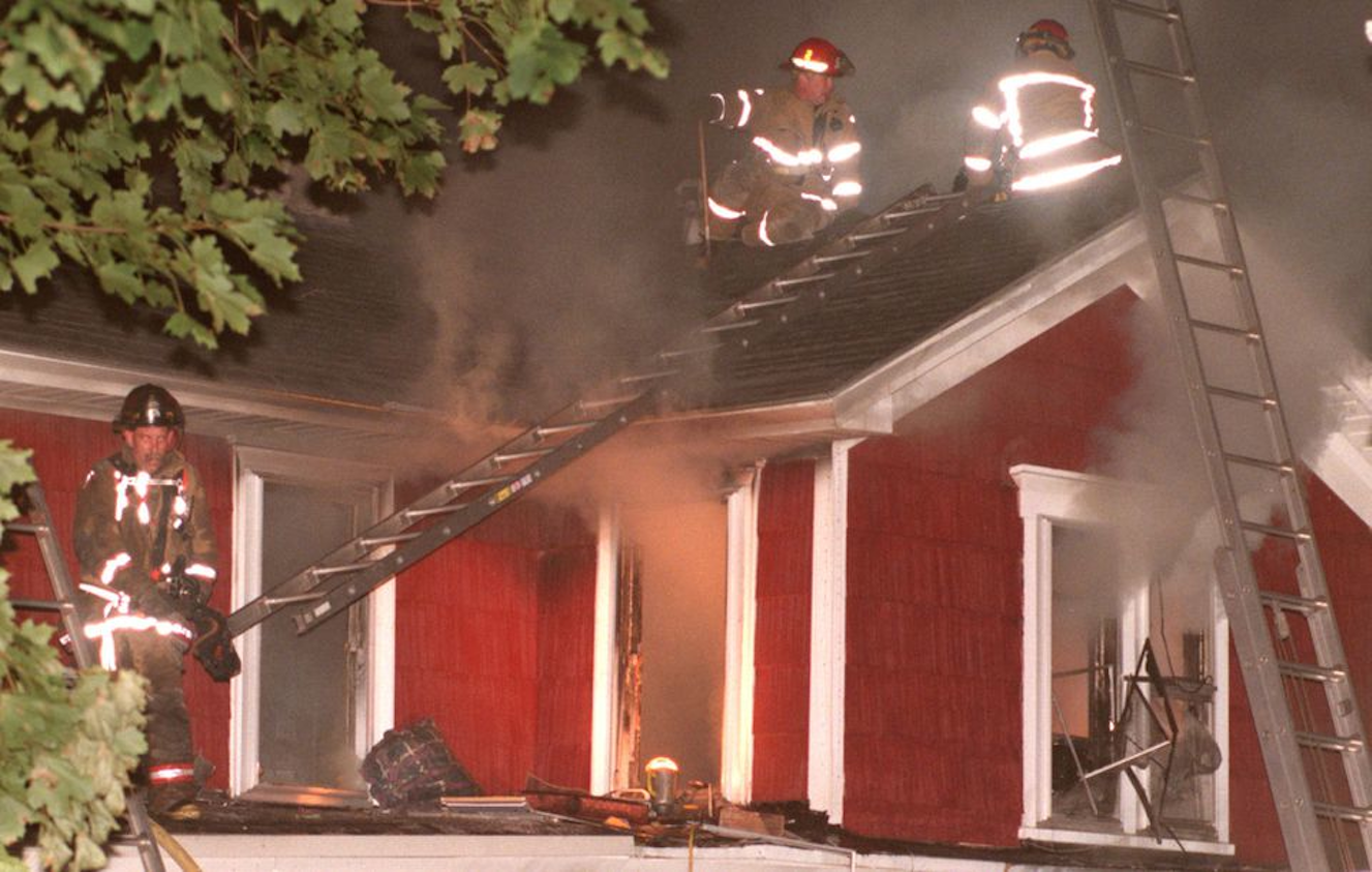 Syracuse firefighers respond to the September 1998 fire that sent Anna Curtis and Jordan Micheletti to the hospital.