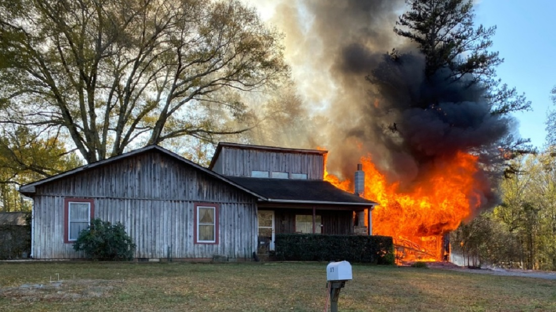 Firefighters encountered heavy fire from the garage with extension to the home on Nov. 26.