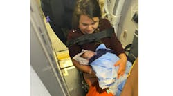 Firefighters helped deliver a new baby girl after arriving on a flight from Mexico to Atlanta.