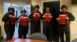 Brownsburg Fire Territory personnel display new safety equipment.