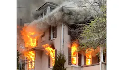 D.C. Firefighters arrive to a house with heavy fire showing on multiple floors. D.C. Firefighters arrive to a house with heavy fire showing on multiple floors.