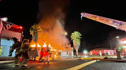 Fresno, CA, firefighters rescued two people during an early morning fire at a vacant building on Tuesday, Nov. 2, 2021.