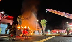 Fresno, CA, firefighters rescued two people during an early morning fire at a vacant building on Tuesday, Nov. 2, 2021. Fresno, CA, firefighters rescued two people during an early morning fire at a vacant building on Tuesday, Nov. 2, 2021.