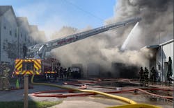 Firefighters work to control a 3-Alarm fire in Houston Firefighters work to control a 3-Alarm fire in Houston