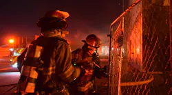 Multiple forcible entry circumstances are among the problems that staff of Illinois Fire Service Institute’s Fire Academy build into incidents during nighttime training.