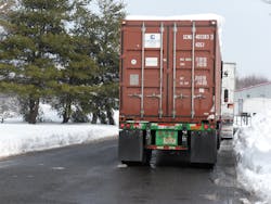 Roadways can become slippery and have limited clearances because of accumulated snow on the sides of the street. Roadways can become slippery and have limited clearances because of accumulated snow on the sides of the street.