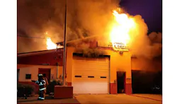 Heavy fire breaks through the roof of Monroe County Emergency Services Station 10 on Nov. 27. Heavy fire breaks through the roof of Monroe County Emergency Services Station 10 on Nov. 27.