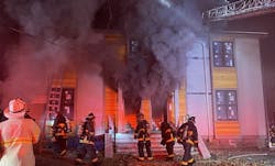Heavy smoke pushes out the front of a multiple story occupancy in Boston on Dec. 3, 2021. Heavy smoke pushes out the front of a multiple story occupancy in Boston on Dec. 3, 2021.