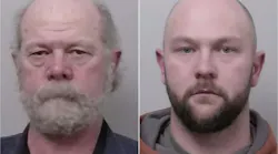 David Scott Smith, 66, (left) and Travis Shane Smith, 32, are accused of 'reckless arson' related to the Caldor Fire that burned more than 200,000 acres in California.
