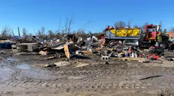The remains of Mayfield Graves Fire-Rescue Squad's station and equipment following the tornado Friday.