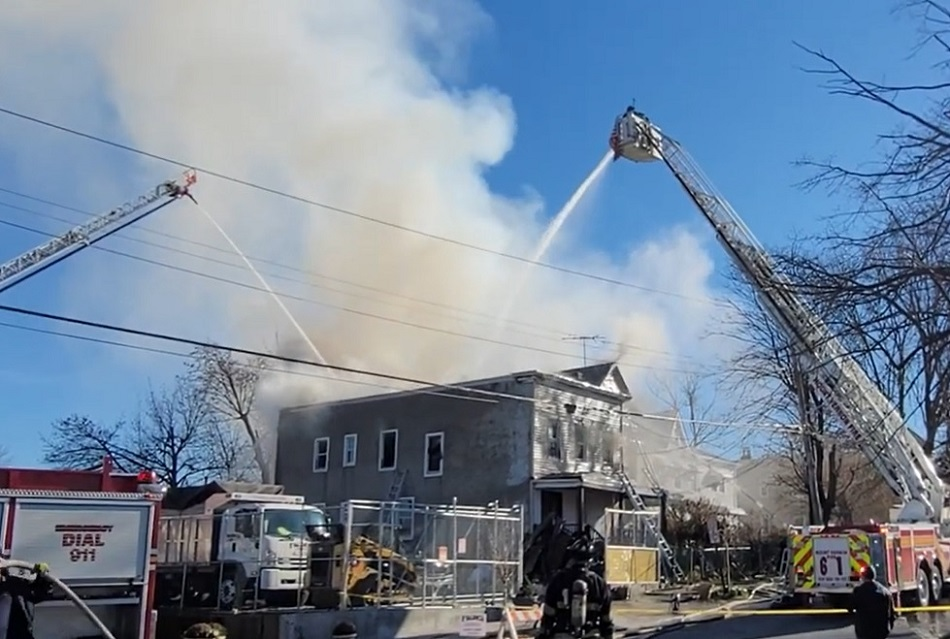 Firefighters battle fire in two dwellings in Mount Vernon.