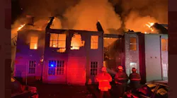 New Orleans apartment building destroyed by fire early this morning.
