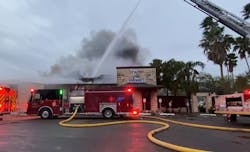 Harlingen firefighters battle fire at Stefano&apos;s Brooklyn Pizza.