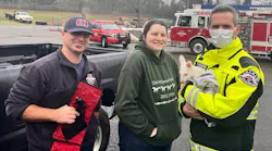 Firefighters reunite a young wallaby with its owner.
