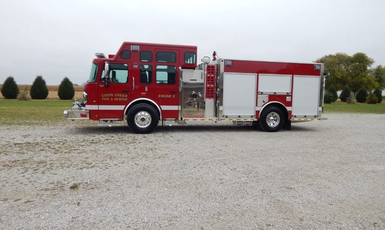 Coon Creek Fire and Rescue's Alexis custom pumper built on a Spartan chassis.