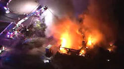 Heavy fire destroyed a large Scottsdale home late Tuesday night.