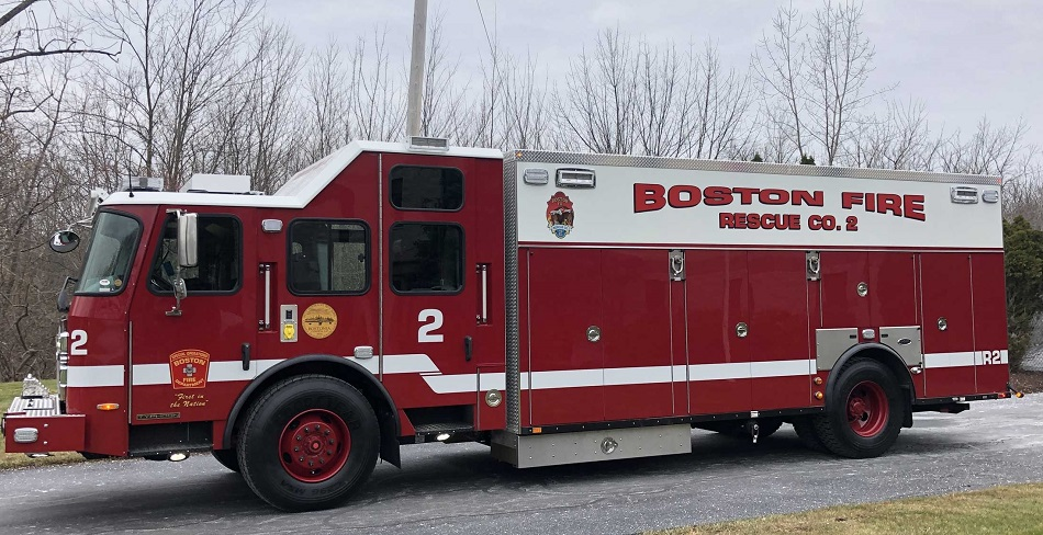 The Boston Fire Department has taken delivery of two identical E-One Heavy Rescue vehicles built on a Typhoon chassis.