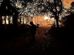 With mutual aid 20 minutes away by ferry ride, the first firefighters hand their hands full trying to contain the fire and protect exposures. With mutual aid 20 minutes away by ferry ride, the first firefighters hand their hands full trying to contain the fire and protect exposures.
