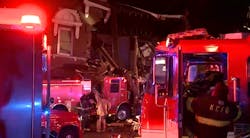 Kansas City firefighters work at the crash involving a pumper and SUV that left three dead Wednesday night. Kansas City firefighters work at the crash involving a pumper and SUV that left three dead Wednesday night.