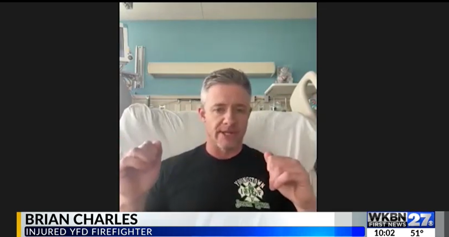 Youngstown firefighter Brian Charles talks about his injuries.