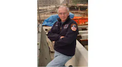 Firehouse founder Dennis Smith at the World Trade Center in 2002.