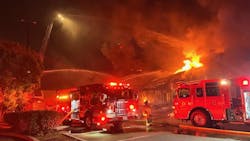 Firefighters battled a three-alarm fire in an El Cajon strip mall. Firefighters battled a three-alarm fire in an El Cajon strip mall.