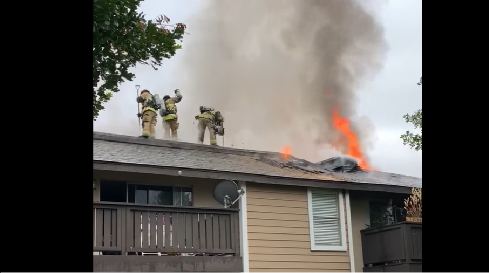 San Bernardino County firefighters fought a two2-alarm apartment fire in the City of Upton that damaged eight units.