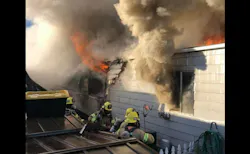 Santa Maria firefighters battled flames in a manufactured home Tuesday morning.