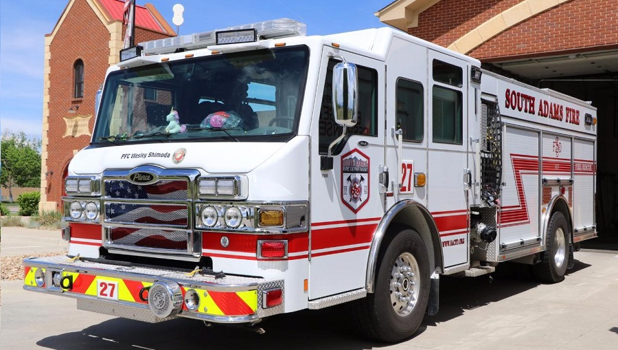 A South Adams County Firefighter ended up in the hospital after a hit-and-run driver struck their vehicle.