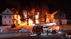 Syracuse firefighters battled a well involved dwelling fire that left three homeless.
