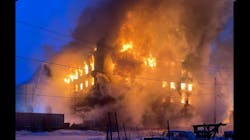 Superior firefighters battled heavy fire conditions in one of two four-story warehouses destroyed Thursday morning. Superior firefighters battled heavy fire conditions in one of two four-story warehouses destroyed Thursday morning.