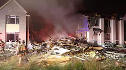 Fire officials believe a gas appliance led to an explosion that destroyed one home and damaged others.
