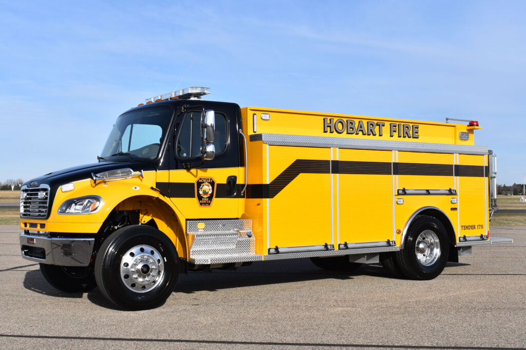 The Hobart Fire Department has taken delivery of a custom-built Custom Fire Apparatus tanker built on a Freightliner chassis.