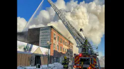 Duluth firefighters used multiple aerial apparatus to control a 2-alarm fire Monday morning.