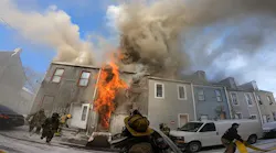 Firefighters in Harrisburg battled a wind driven two-alarm fire in a multi-story row home.