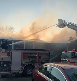 The two-alarm fire Thursday left dozens homeless.