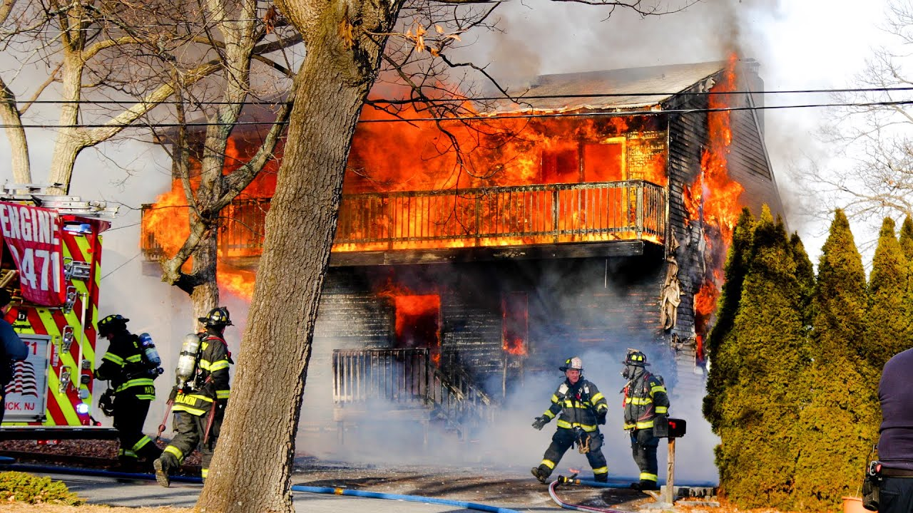 Firefighters arrived to heavy fire conditions at a dwelling fire in Brick Township.